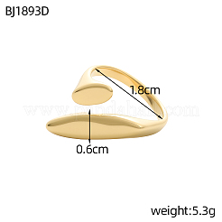 304ステンレススチールカフリング  イオンプレーティング（ip）  オーバル  14KGP本金メッキ  18mm&nbsp;STAS-OY016-94G