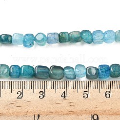 天然の龍脈瑪瑙（染色・加熱）ビーズ連売り  キューブ  空色  5~6x5~6x5~6mm  穴：0.8mm  約62~66個/連  14.57~14.96''（37~38センチメートル）&nbsp;X-G-G177-E15-03