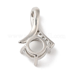 Brass Crystal Rhinestone Pendant Cabochon Settings&nbsp;KK-D033-05P