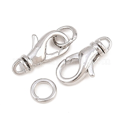 真鍮カニカン  丸カン付き  プラチナメッキ  12.5x5.5x3mm  穴：1.2mm&nbsp;KK-H287-08A-P