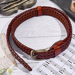 1Pc Braided Cowhide Men's Chain Belts&nbsp;AJEW-CL0002-14A