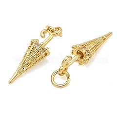 Brass Micro Pave Clear Cubic Zirconia Pendants&nbsp;KK-CBAD9DF-08G
