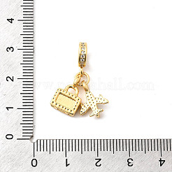 Brass Deep Sky Blue Enamel European Dangle Charms&nbsp;KK-F904-23G