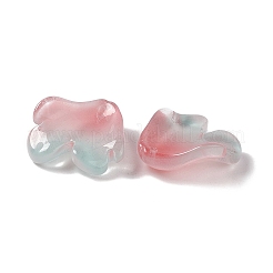 電気メッキガラスペンダント  花びらのチャーム  ライトコーラル  20x19x4mm  穴：1.2mm&nbsp;EGLA-H102-02I