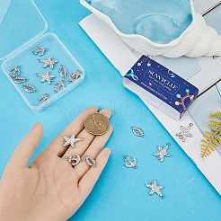 30Pcs 3 Styles Alloy Connector Charms with Crystal Rhinestone&nbsp;FIND-SC0007-89