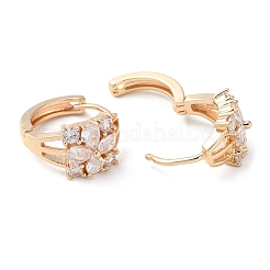 Rack Plating Brass Micro Pave Cubic Zirconia Hoop Earrings&nbsp;EJEW-P238-14KCG
