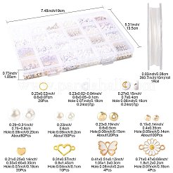 キットを作るDIYブレスレット  ABSプラスチックイミテーションパールビーズを含む  ポリマークレイビーズ  CCBプラスチックビーズ  アクリルビーズ  合金エナメルチャーム  ジャンプリングを開く  伸縮性のある糸  ミックスカラー  7.5~8mm  穴：2.3mm&nbsp;DIY-FS0009-86