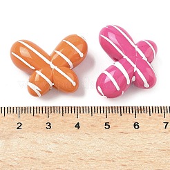 スプレー塗装された不透明なアクリルビーズ  蝶  ミックスカラー  21x27x12mm  穴：2.5mm&nbsp;MACR-C040-03