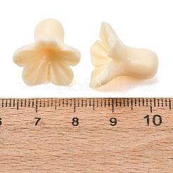 染色された合成珊瑚彫刻ビーズ  花  ベージュ  17x18mm  穴：1.4mm&nbsp;GG-CBAE64B-01B-06