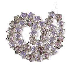 Electroplate Transparent Glass Beads Strands&nbsp;EGLA-N020-02D