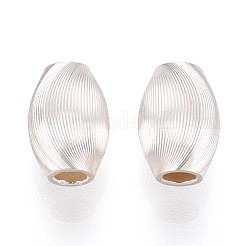925スターリングシルバービーズ  バレル  テクスチャ  銀  7x5mm  穴：1.8~2mm&nbsp;STER-N017-20A-S