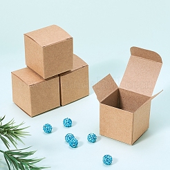 クラフト紙箱  正方形  ダークチソウ  3.8x3.8x3.8cm&nbsp;X-CON-WH0029-01