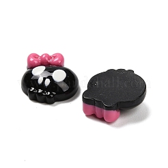 ハロウィーン不透明樹脂カボション  ちょう結びの頭蓋骨  12.5~13x12~12.5x5mm&nbsp;LS-CRES-I045-01F-01