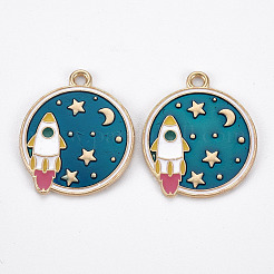 Rack Plating Alloy Enamel Pendants&nbsp;ENAM-S126-036-NR