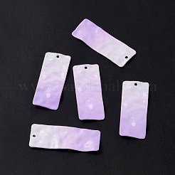 グラデーション スプレー塗装合金ペンダント  長方形  ライラック  43x15.5x2mm  穴：1.8mm&nbsp;FIND-E026-04