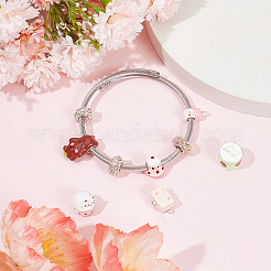 6Pcs 6 Style Brass Enamel European Beads&nbsp;KK-SC0004-41