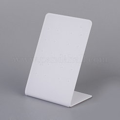 有機ガラスのピアスディスプレイ  長方形  ホワイト  10.8x7cm&nbsp;X-EDIS-G013-03