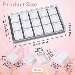 15Pcs Mini Square Acrylic Glass Window Boxes Sets&nbsp;CON-WH0088-43B