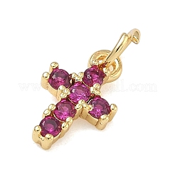 Brass Micro Pave Cubic Zirconia Pendants&nbsp;KK-A293-20G