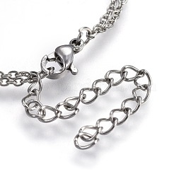 Tarnish Resistant 304 Stainless Steel Multi-strand Bracelets&nbsp;BJEW-L638-03P