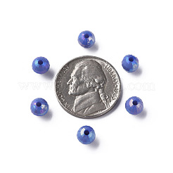 不透明なアクリルビーズ  ABカラーメッキ  多面カット  ラウンド  藤紫色  6x5.5mm  穴：1.5mm  約4800個/500g&nbsp;MACR-S371-135-I05