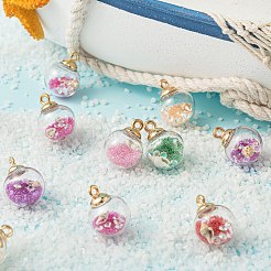キットを作るDIYイヤリング  20個の丸い透明なガラスグローブペンダントを含む  304ステンレススチール丸カン20個  40個の鉄のピアスフック  ミックスカラー  ペンダント：21.5x16mm  穴：2mm&nbsp;DIY-FS0001-80