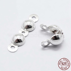 925スターリングシルバーつぶし玉カバー  銀  15.5x4x2mm  穴：1mm  内径：3mm  約58~70個/10g&nbsp;STER-K167-002D-S