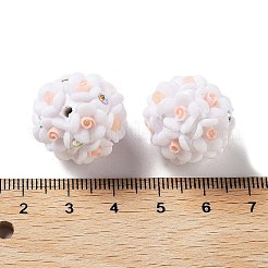 Luminous Polymer Clay Rhinestone Flower Beads&nbsp;RESI-C048-01B