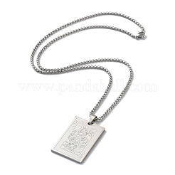 Non-Tarnish 201 Stainless Steel Pendant Necklace&nbsp;NJEW-K253-12P