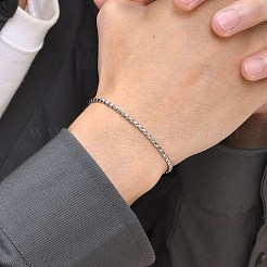 ステンレスチェーンブレスレット  小麦のチェーン  ステンレス鋼色  7-1/8インチ（18cm）&nbsp;PW-WGD91B2-01