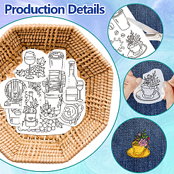 4 Sheets 11.6x8.2 Inch Stick and Stitch Embroidery Patterns&nbsp;DIY-WH0455-066