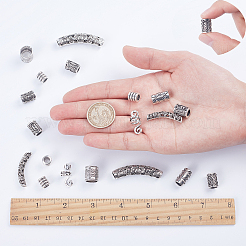 DIYキット  合金ビーズとプラスチックヘアピンパンメーカー付き  アンティークシルバー  9.5x9mm  穴：6mm  合計69個/袋&nbsp;DIY-SC0011-07AS
