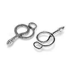 合金のチベット風チャーム  スネークチャーム  アンティークシルバー  46x25.5x4mm  穴：4x8mm&nbsp;TIBE-N016-04AS