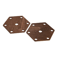 編み機アクセサリー用の木製ツール  六角  キャメル  7x6.1x0.2cm  穴：6mmと8mm&nbsp;LS-TOOL-XCP0001-87B