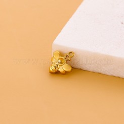 304ステンレスペンダント  ミツバチのチャーム  イオンプレーティング（ip）  14KGP本金メッキ  12x10mm&nbsp;STAS-OY002-95G