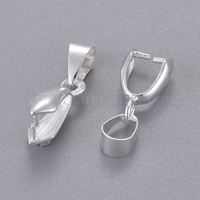 真鍮製ピンチべイル  アイスピック  銀  14x7mm  穴：4x6mm&nbsp;X-KK16-S-1