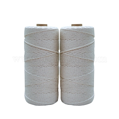 ニット用木綿糸  ホワイト  4mm  約109.36ヤード（100m）/ロール&nbsp;LS-KNIT-PW0001-04D-1