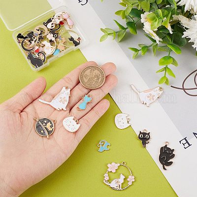 楽天市場】桜とウサギ・ネコさんのサークル型チャーム☆かわいい