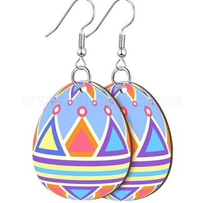 Printed Easter Acrylic Dangle Earrings&nbsp;FS-WG616F7-06-1