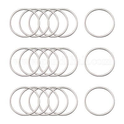 変色しにくい304ステンレススチール製リンクリング  ステンレス鋼色  25x1mm  内径：22.5mm&nbsp;STAS-T047-15A-1