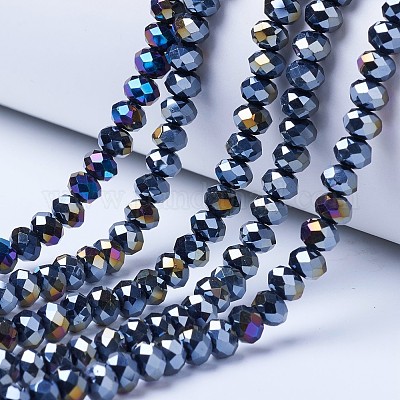 Electroplate Glass Beads Strands&nbsp;EGLA-A044-P6mm-B18-1