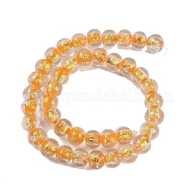 Handmade Foil Lampwork Beads Strands&nbsp;FOIL-K003-04F-1
