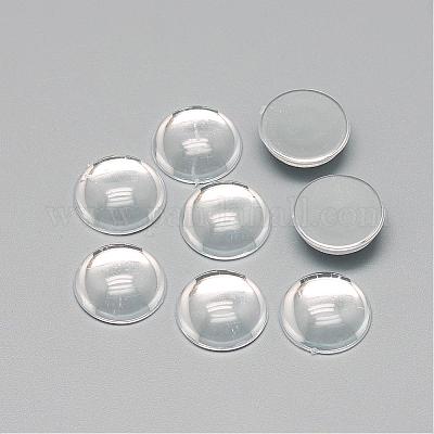 クリアアクリルカボション 半円/ドーム バックメッキ 透明 20x6.5~7mm