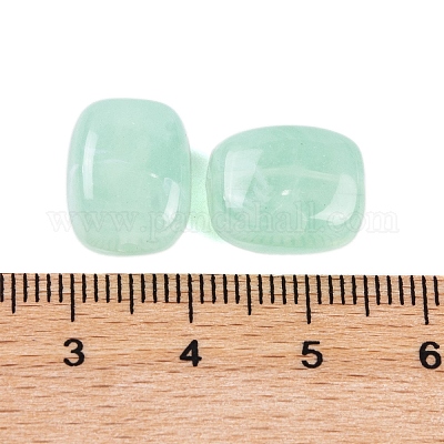 アクリルビーズ  イミテーション翡翠  長方形  ミディアムアクアマリン  13x11x8mm  穴：1.5mm&nbsp;X-OACR-H120-02J-1