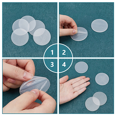 アクリル板100枚  フラットラウンド  透明  50x2.8mm&nbsp;DIY-GO0003-34-1