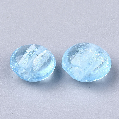 Handmade Silver Foil Lampwork Glass Beads&nbsp;SLF12MMY-1L-1