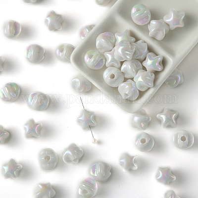 UV Plating Iridescence Opaque Resin Beads&nbsp;PW-WGAA5D0-03-1
