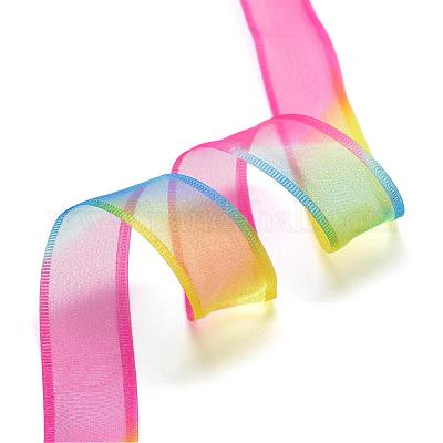 オーガンジーリボン  カラフル  1-1/2インチ（38mm）  約100ヤード/ロール&nbsp;ORIB-Q027-38mm-01-1