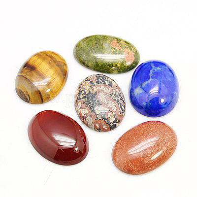 天然石カボション  オーバル  混合石  25x18x7.5mm&nbsp;G-H1596-25x18x7.5mm-M-1