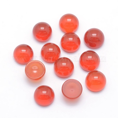天然石カーネリアンカボション  染め＆加熱  半円  6x3~3.5mm&nbsp;G-P393-R03-6mm-1